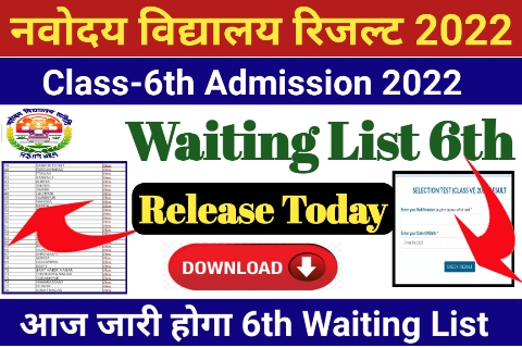 JNVST Class 6 Waiting List 2022